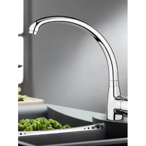 Bruno Μπαταρία Κουζίνας Πάγκου Inox Ασημί