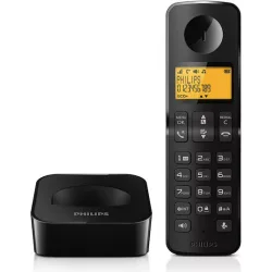 Philips D260 Ασύρματο Τηλέφωνο με Ελληνικό Μενού Μαύρο