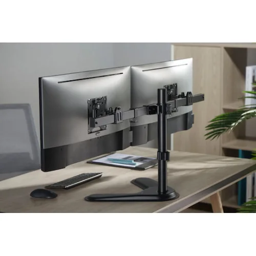 Brateck Βάση Γραφείου για 2 Οθόνες έως 32" με Βραχίονα (LDT57-T02)