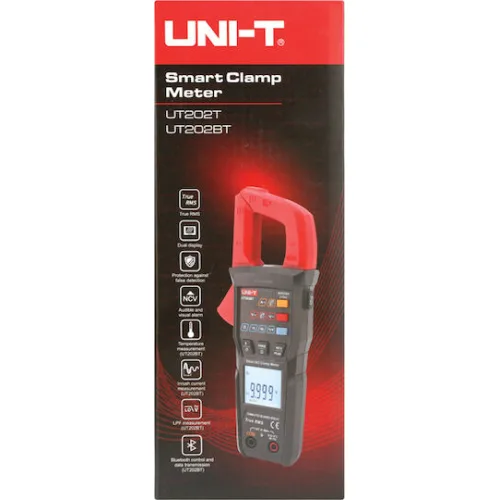 Uni-T Αμπεροτσιμπίδα Ψηφιακή 600A AC UT202BT True RMS με Ακροδέκτες