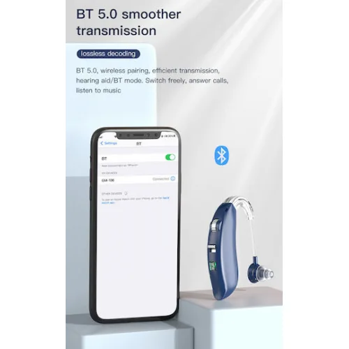 Powertech Bluetooth Επαναφορτιζόμενο Ακουστικό Βαρηκοΐας PT-1096