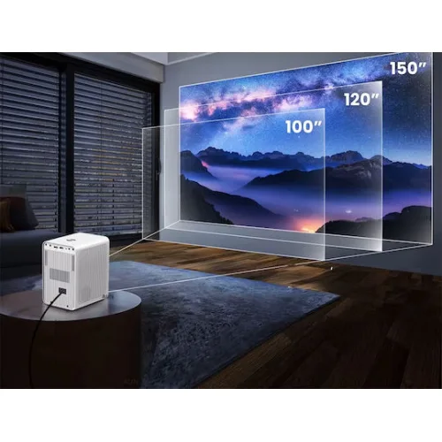 Powertech Projector LCD Full HD Λάμπας LED με Wi-Fi και Ενσωματωμένα Ηχεία