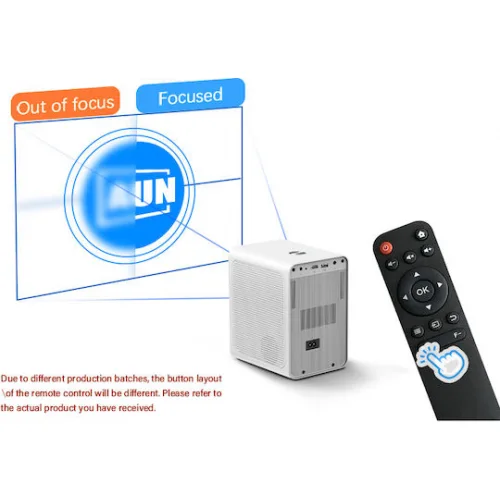 Powertech Projector LCD Full HD Λάμπας LED με Wi-Fi και Ενσωματωμένα Ηχεία