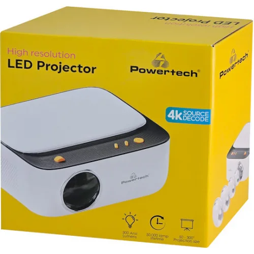 Powertech Projector LCD Full HD Λάμπας LED με Ενσωματωμένα Ηχεία
