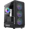Powertech PT-1309 Gaming Midi Tower Κουτί Υπολογιστή με Πλαϊνό Παράθυρο και RGB Φωτισμό Μαύρο