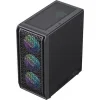 Powertech PT-1309 Gaming Midi Tower Κουτί Υπολογιστή με Πλαϊνό Παράθυρο και RGB Φωτισμό Μαύρο