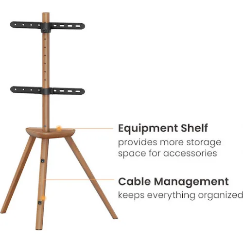 Brateck FS35-44F-02 Βάση Τηλεόρασης Δαπέδου έως 65" και 40kg Ασημί