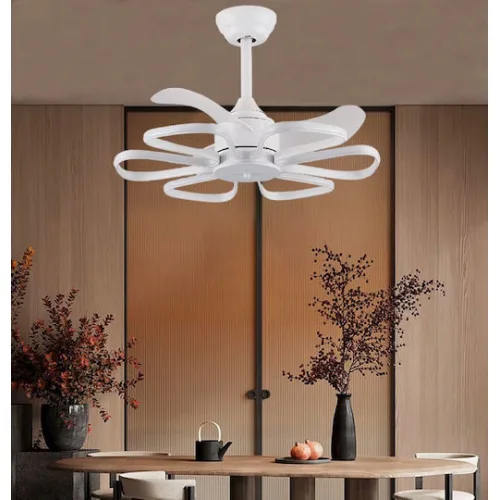 Powertech Ανεμιστήρας Οροφής 55cm με Φως και Τηλεχειριστήριο Λευκός