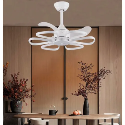 Powertech Ανεμιστήρας Οροφής 55cm με Φως και Τηλεχειριστήριο Λευκός