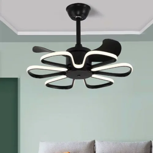 Powertech Ανεμιστήρας Οροφής 55cm με Φως και Τηλεχειριστήριο Μαύρος