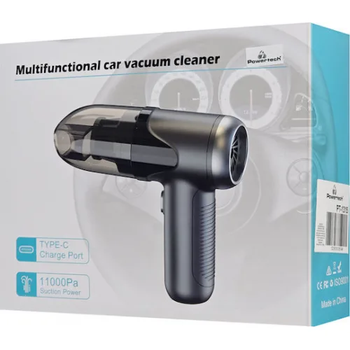 Powertech Σκουπάκι Αυτοκινήτου Στερεών με Ισχύ 60W Επαναφορτιζόμενο 12V