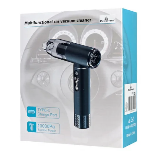Powertech Powertech Σκουπάκι Αυτοκινήτου Στερεών με Ισχύ 75W & Καλώδιο Αναπτήρα 12V