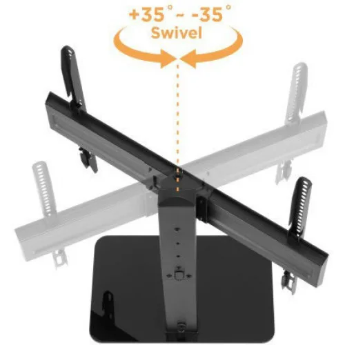 Powertech PT-1328 Επιτραπέζια Βάση Τηλεόρασης έως 70" και 40kg Ασημί