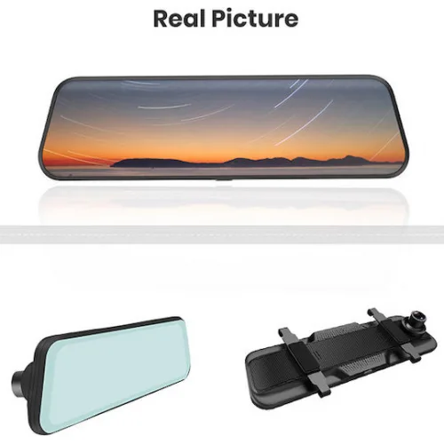 Powertech Σετ Καθρέπτης με Κάμερα DVR Αυτοκινήτου 1080P με Οθόνη 9.66" & Κάμερα Οπισθοπορείας