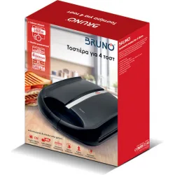 Bruno Τοστιέρα για 4 Τοστ 1400W Μαύρη