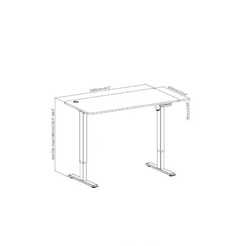 Ηλεκτρικό Γραφείο Ξύλινο Μαύρο με Μεταλλικά Πόδια & Ρυθμιζόμενο Ύψος 120x60x72εκ.