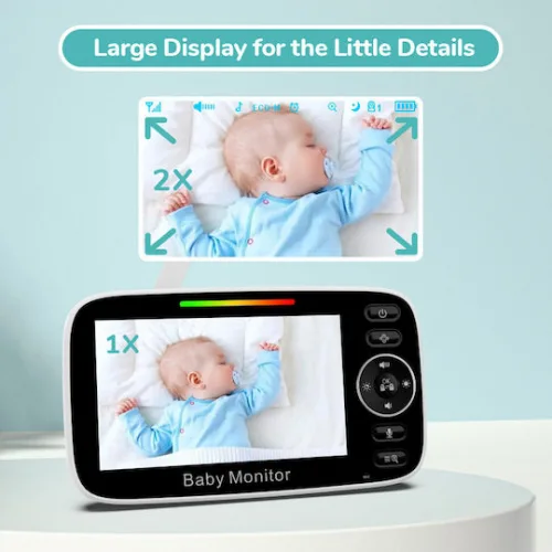 Powertech Ασύρματη Ενδοεπικοινωνία Μωρού με Κάμερα & Οθόνη 4.3" , Αμφίδρομη Επικοινωνία & Νανουρίσματα