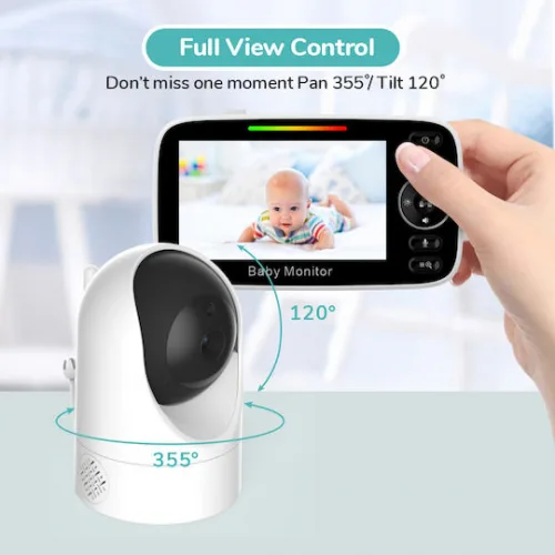 Powertech Ασύρματη Ενδοεπικοινωνία Μωρού με Κάμερα & Οθόνη 4.3" , Αμφίδρομη Επικοινωνία & Νανουρίσματα