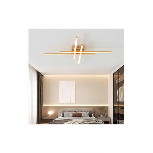 Powertech Πλαφονιέρα Οροφής 60εκ. Χρυσή με Ενσωματωμένο LED