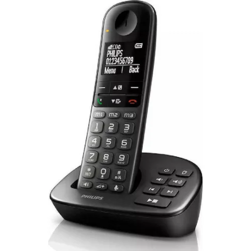 Philips XL495 Ασύρματο Τηλέφωνο με Ελληνικό Μενού Μαύρο