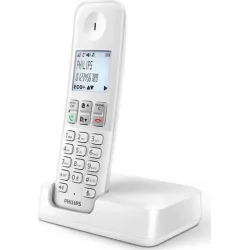 Philips D250 Ασύρματο Τηλέφωνο με Ελληνικό Μενού Λευκό