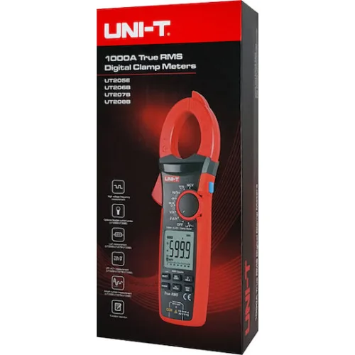 Uni-T Αμπεροτσιμπίδα Ψηφιακή 1000A AC UT206B True RMS με Ακροδέκτες AC/DC, NCV