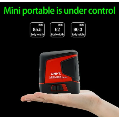 Uni-T Αυτορυθμιζόμενο Γραμμικό Αλφάδι Laser Πράσινης Δέσμης 1.5V με Εύρος Εργασίας 10m