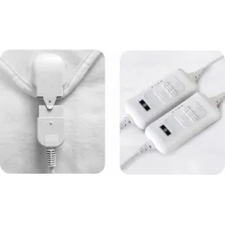 Bruno Διπλή Ηλεκτρική Κουβέρτα Πλενόμενη Λευκή 120W 140x160εκ.