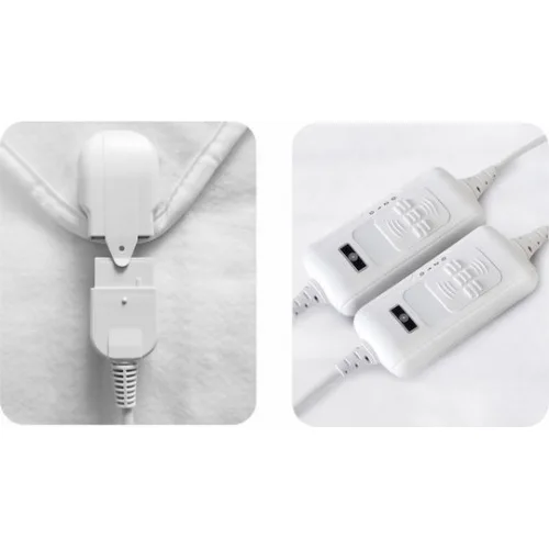 Bruno Διπλή Ηλεκτρική Κουβέρτα Πλενόμενη Λευκή 120W 140x160εκ.