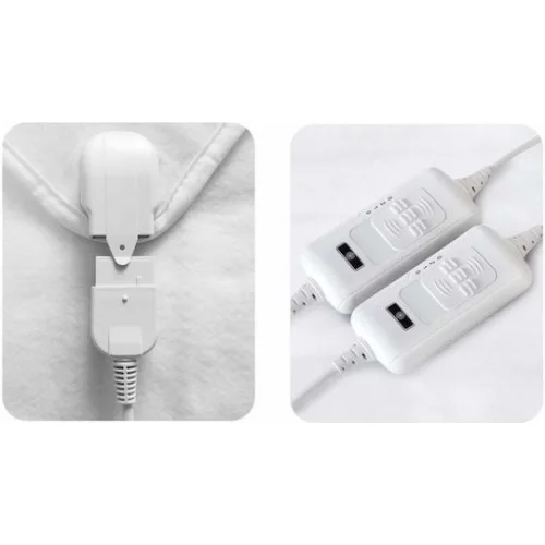 Bruno Διπλή Ηλεκτρική Κουβέρτα Πλενόμενη Λευκή 120W 140x160εκ.