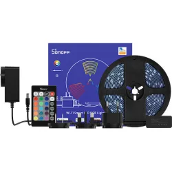 Sonoff Αδιάβροχη Smart Ταινία LED Wi-Fi 12V RGB Φως 5m Τύπου SMD5050 με Τροφοδοτικό & Τηλεχειριστήριο