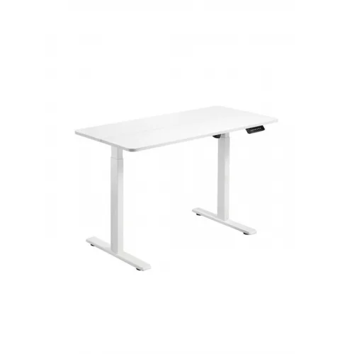 Ηλεκτρικό Γραφείο Ξύλινο Λευκό με Μεταλλικά Πόδια & Ρυθμιζόμενο Ύψος 120x60εκ.