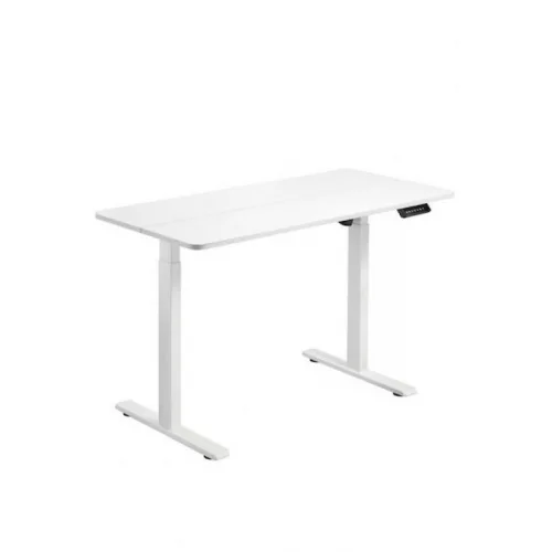Ηλεκτρικό Γραφείο Ξύλινο Λευκό με Μεταλλικά Πόδια & Ρυθμιζόμενο Ύψος 120x60εκ.