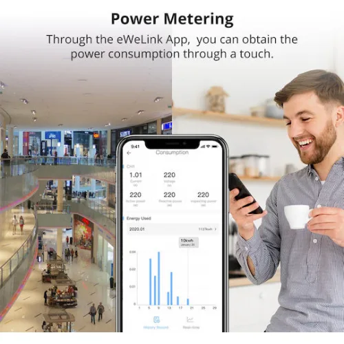 Sonoff Όργανο Μέτρησης Ηλεκτρολογικού Πίνακα SPM-4RELAY