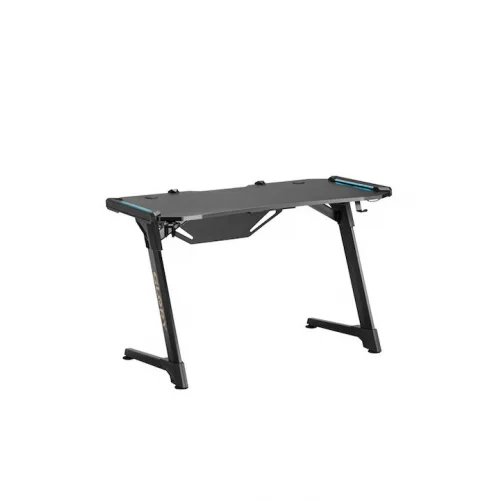 Γραφείο Gaming Glory Ξύλινο Μαύρο με Μεταλλικά Πόδια & LED 120x60x75εκ.