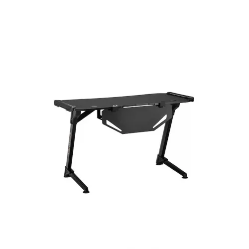 Γραφείο Gaming Glory Ξύλινο Μαύρο με Μεταλλικά Πόδια & LED 120x60x75εκ.