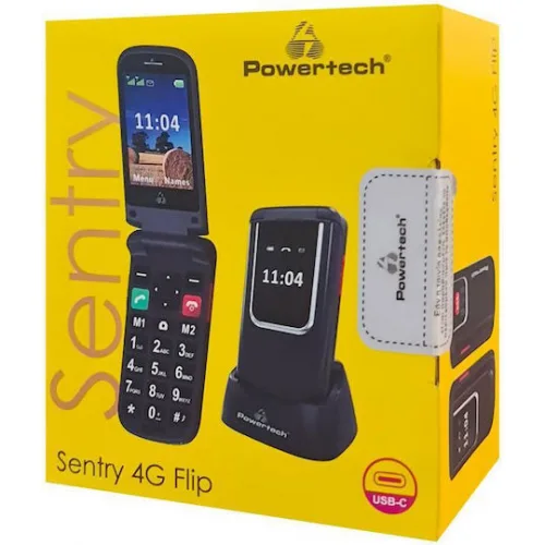 Powertech Sentry PTM-34 Dual SIM Κινητό με Μεγάλα Κουμπιά (Ελληνικό Μενού) Μαύρο