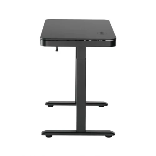 Ηλεκτρικό Γραφείο Ξύλινο Μαύρο με Μεταλλικά Πόδια & USB θύρες 118x60x72εκ.