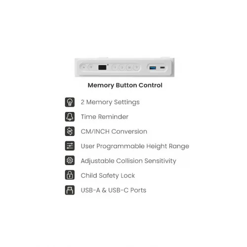 Ηλεκτρικό Γραφείο Ξύλινο Μαύρο με Μεταλλικά Πόδια & USB θύρες 118x60x72εκ.