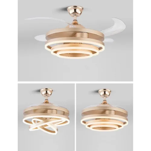 Powertech Ανεμιστήρας Οροφής 106cm με Φως και Τηλεχειριστήριο Χρυσός