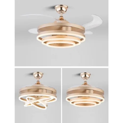 Powertech Ανεμιστήρας Οροφής 106cm με Φως και Τηλεχειριστήριο Χρυσός