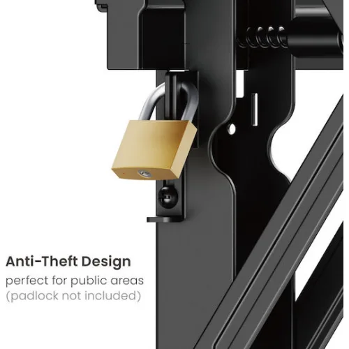 Brateck LVW02E-48T Βάση Τηλεόρασης Τοίχου με Βραχίονα έως 70" και 70kg Μαύρο