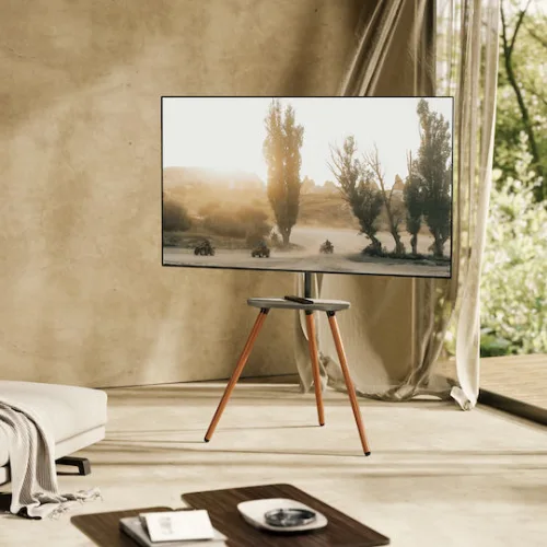 Brateck FS28-44F-04 Βάση Τηλεόρασης Δαπέδου έως 65" και 35kg Ασημί