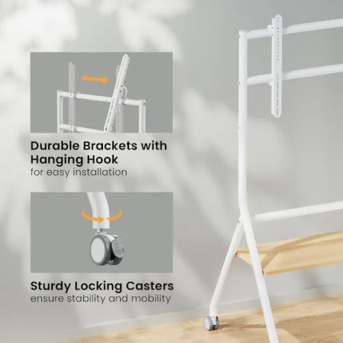 Brateck TTF13E-46FW Βάση Τηλεόρασης Δαπέδου έως 86" και 80kg Ασημί