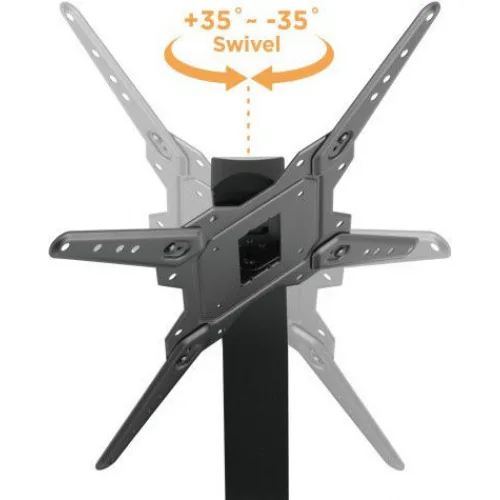 Powertech PT-1281 Επιτραπέζια Βάση Τηλεόρασης έως 55" και 40kg Ασημί