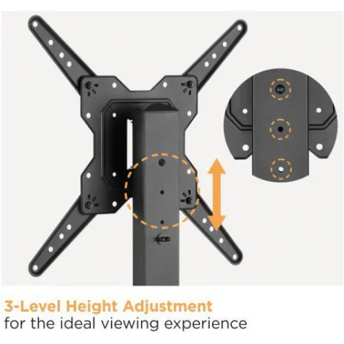 Powertech PT-1281 Επιτραπέζια Βάση Τηλεόρασης έως 55" και 40kg Ασημί