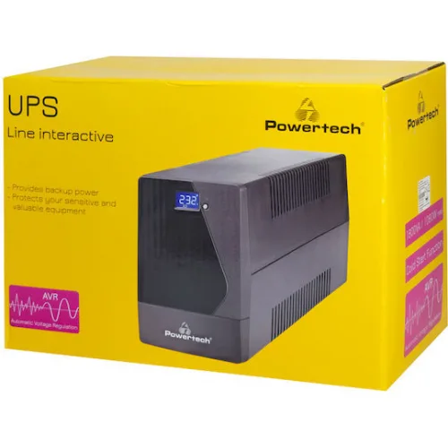Powertech UPS Line-Interactive 1800VA 1080W με 4 Schuko Πρίζες