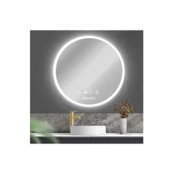 Bruno Στρογγυλός Καθρέπτης Μπάνιου Led Αφής από Μέταλλο 70x70cm