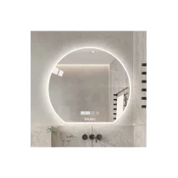 Bruno Ημικυκλικός Καθρέπτης Μπάνιου Led Αφής από Μέταλλο 73x80cm