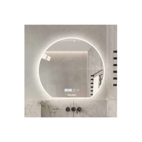Bruno Ημικυκλικός Καθρέπτης Μπάνιου Led Αφής από Μέταλλο 73x80cm